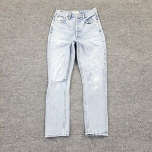 Agolde Riley High Rise Straight Crop Jeans Womens 24x25.5 Straight Cotton USA